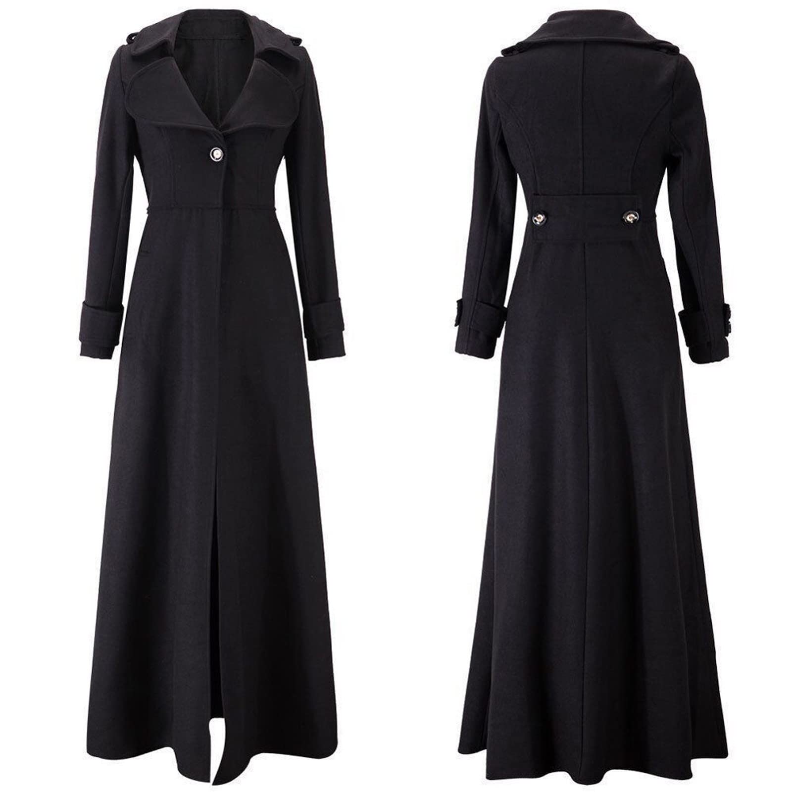 Wintermantel Damen Lang Warm Langer Trenchcoat Für Damen Slim Fit Mantel Damen Winter Dicke Winterjacke Damen Warme Jacke Damen Winter Lang Elegant Wollmantel Damen Einfarbig Fleecejacke Frauen