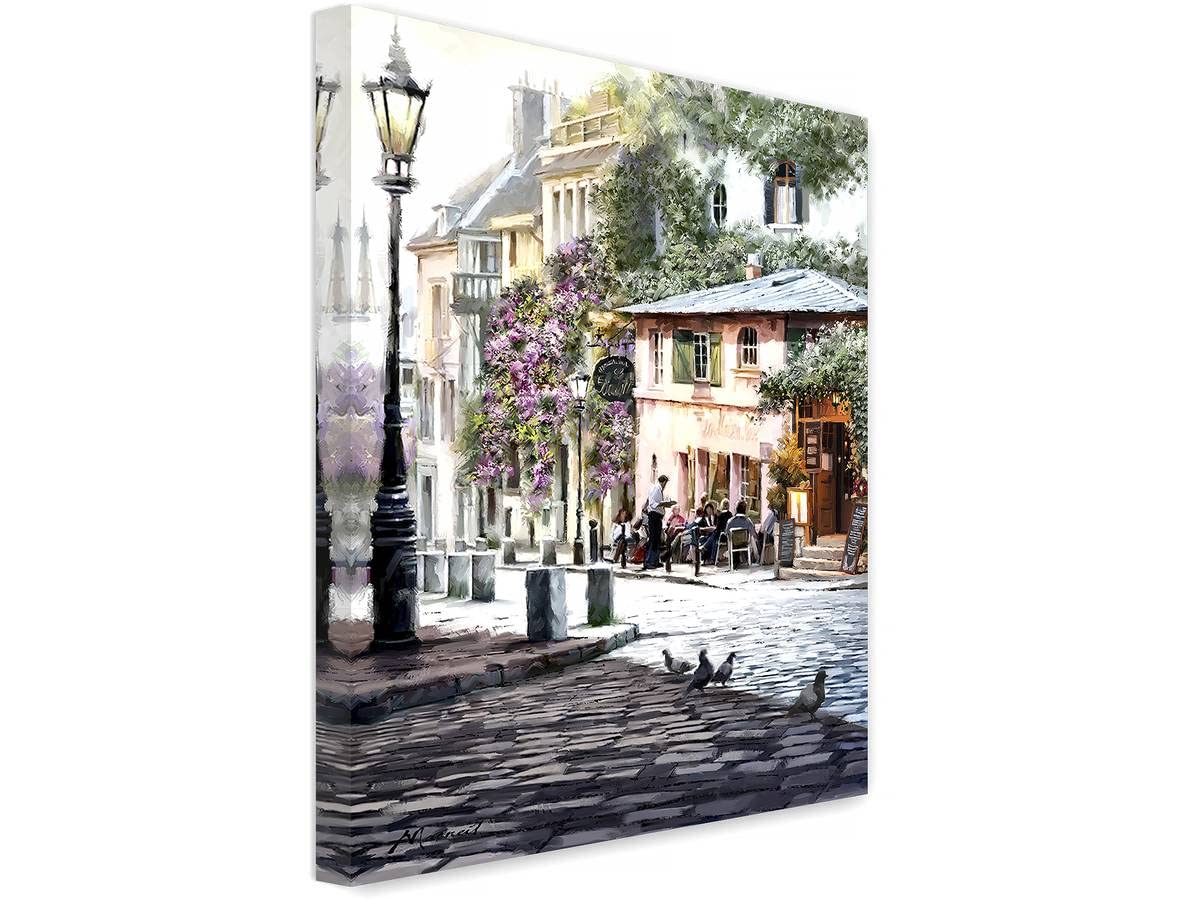 STYLER Leinwandbild Corner 60 x 80 cm I Wandbild Ecke mediterran Süden Landschaft I Bild Wohnzimmer Schlafzimmer Esszimmer Leinwand I Bild hochkant I Verschiedene Motive & Größen