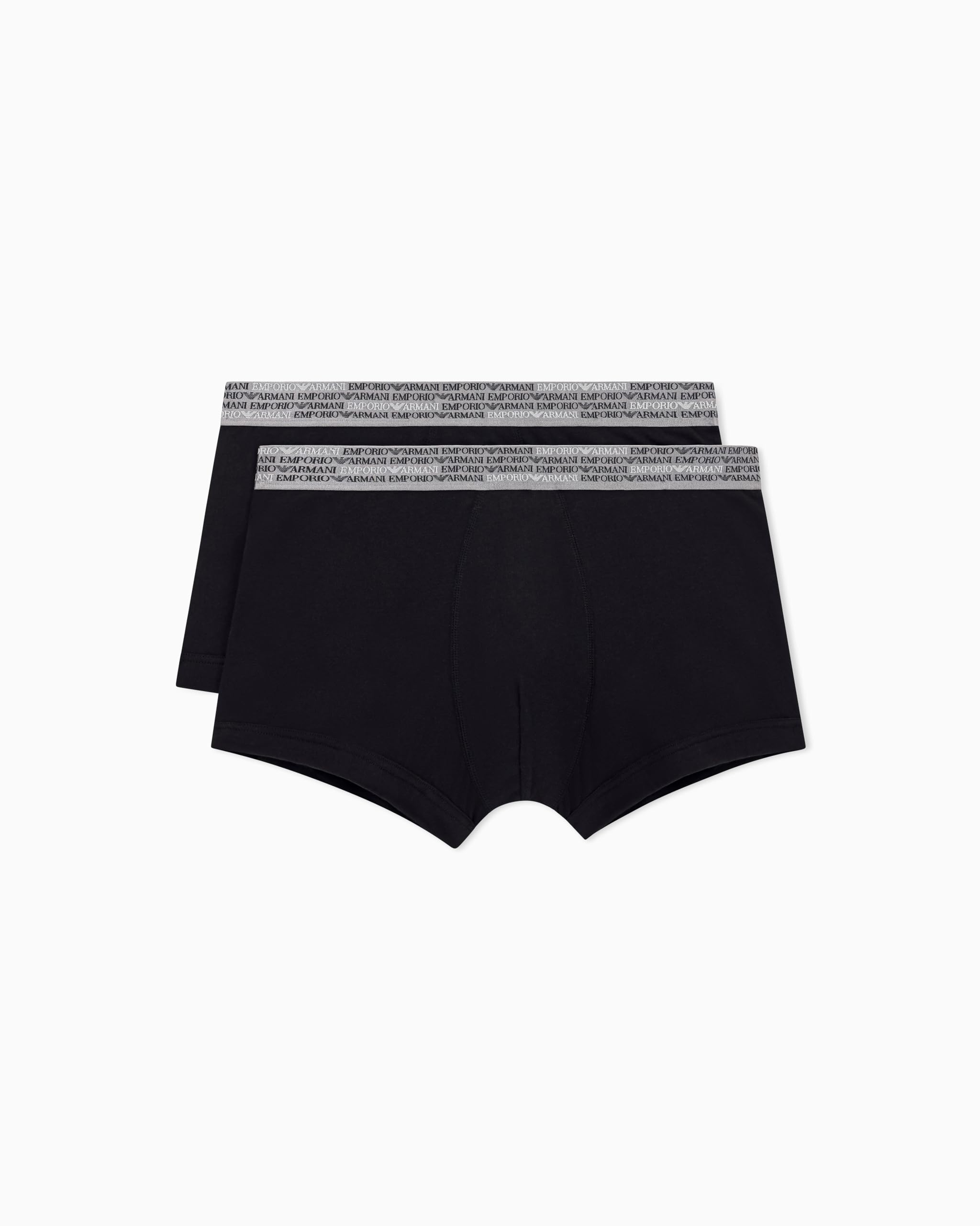 Emporio Armani Man's Allover Logo Elastic 2-Pack Trunk Black XL