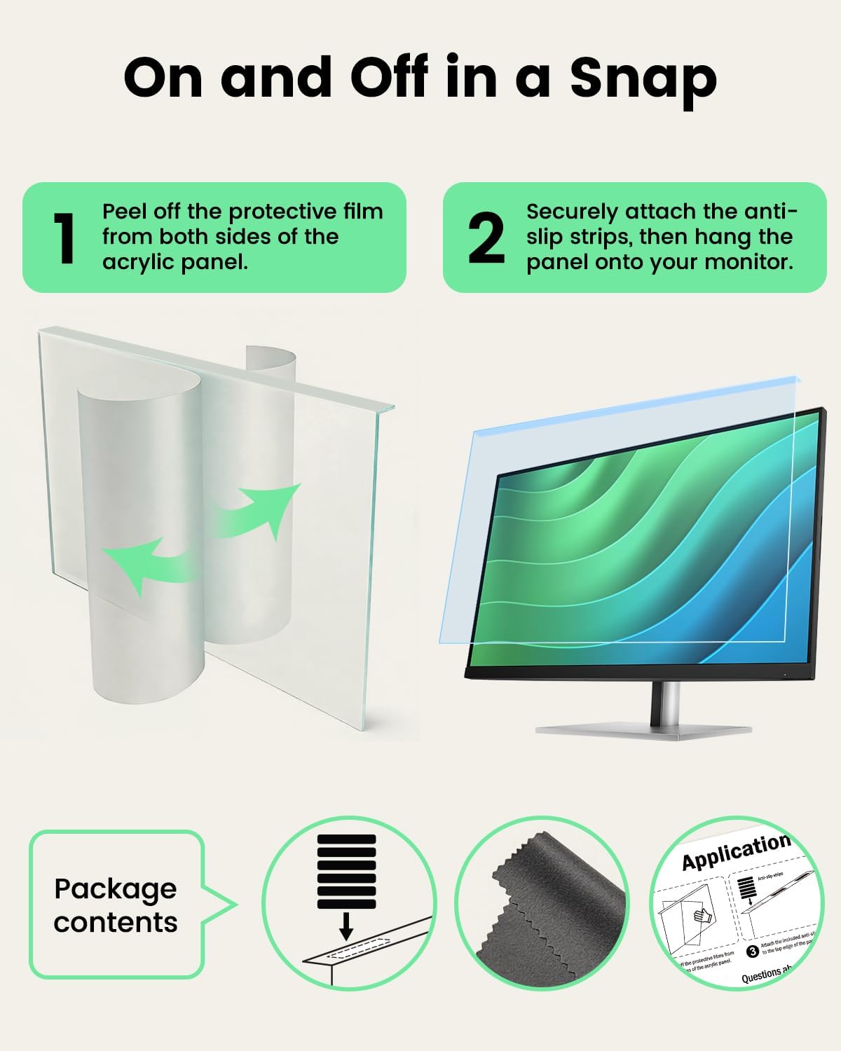 F FORITO 27 Inch Anti Blue Light Screen Protector Panel for Computer Monitor, Anti-Glare Matte Acrylic Hanging Filter for 27 inch Widescreen Desktop PC LED Monitor(24.12"x14.02")