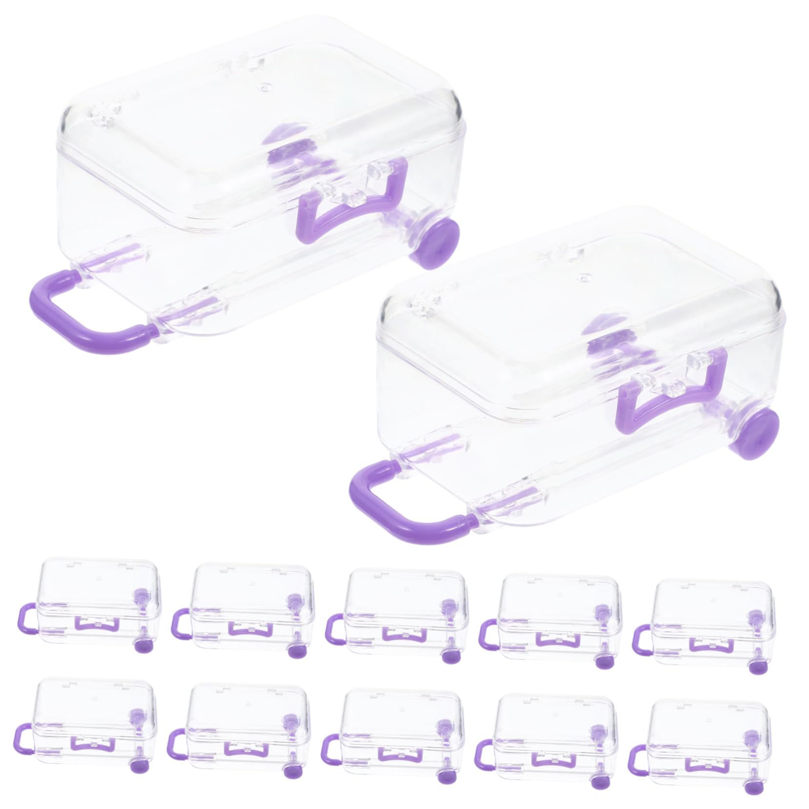 12 szt. mini fioletowych pudełek na prezenty do walizek - podróż tematyczne upominki imprezowe trwałe przechowywanie cukierków na wesela wieczór panieński baby shower unikalne etui prezentacyjne