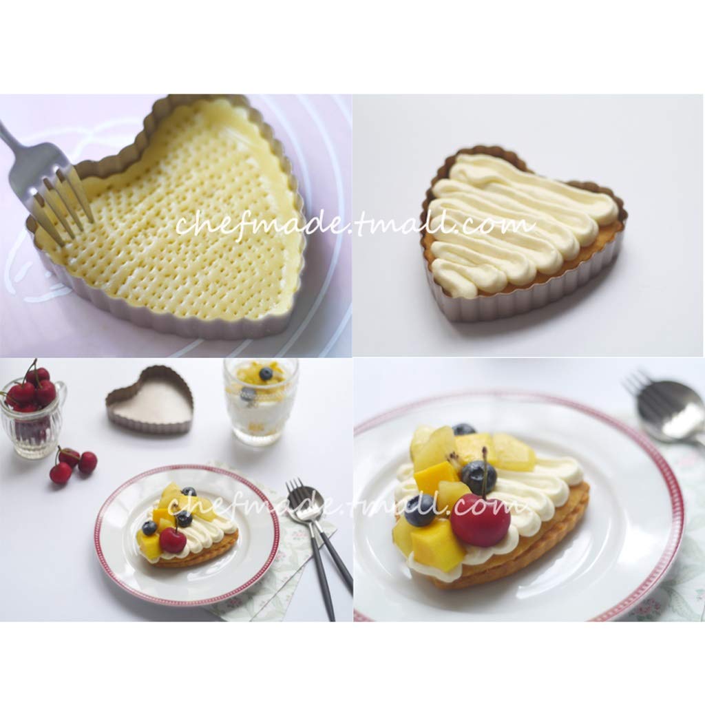 JJJ GCX- Cake Mold 4 Pollici dal Vivo Inferiore della Torta della Muffa Antiaderente a Forma di Cuore Teglia Torta Piastra Torta di Frutta Saluto Padroni di casa Muffa di Cottura conveniente