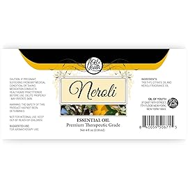 Oil of Youth Neroli Essential Oil Therapeutic Grade 4 fl oz with Dropper for Aromatherapy, Diffuser, Massage, Perfume, and Relaxation
