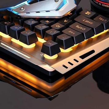 Gaming Keyboard and Mouse Combo: Lightweight, Programmable, Gaming Keyboard, Numeric Key, Gaming Mouse, Angle Adjustable, Wired, LED Backlight, USB, Durable, Quiet, Compatible with Laptop and Desktop