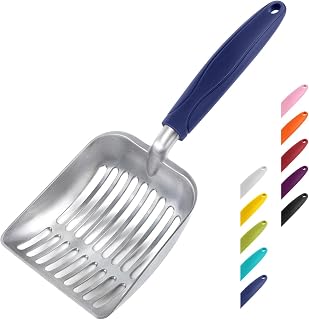 WePet Aluminum Alloy Cat Litter Scoop - Deep Shovel Sifter, Long Handle, Heavy Duty Poop Scooper for Easy Litter Box Cleaning