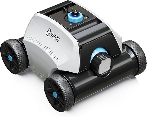 WINNY POOL CLEANER Cordless Robotic Pool Cleaner for Above Ground Pools | 6600mAh Battery ，135Mins Running Time & 55W Strong Suction, Auto‑Parking 185μm Filter Basket,1,350 Sq.Ft，Ease Of Cleaning