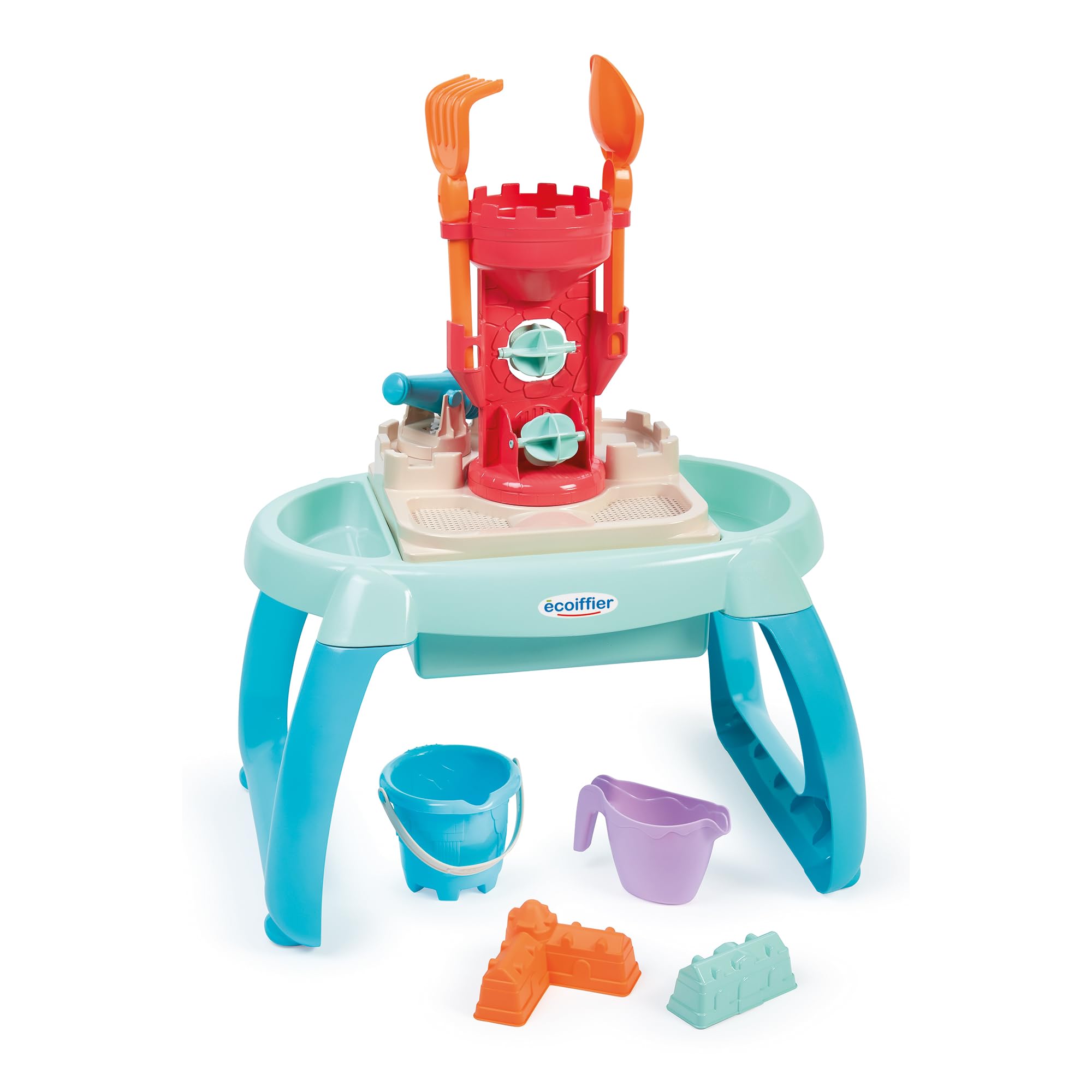 Ecoiffier - Table Sable Et Eau Enfant - 3 Compartiments avec Nombreux Accessoires Inclus - Dès 18 Mois - Jouet pour Enfant - 4603 - Garantie France Origine