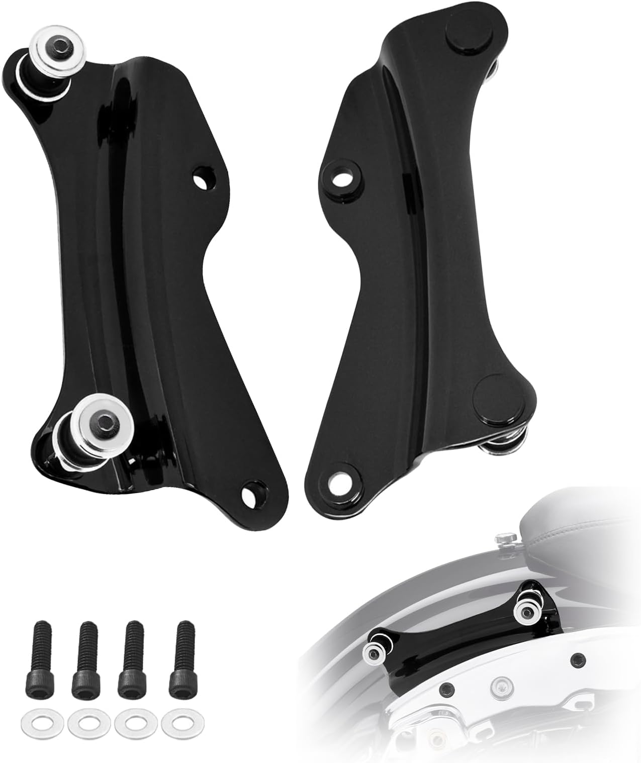 PBYMT4 Point Docking Hardware Kit Gloss Black Vivid Black Compatible for Harley Davidson Road Glide Road King Street Glide Electra Glide 2014-2022
