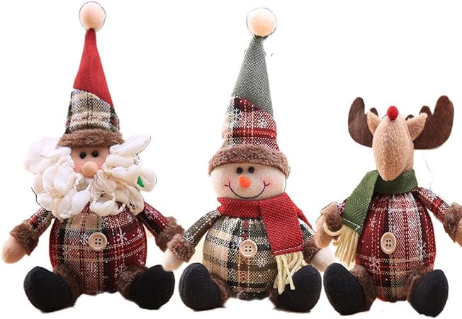 Amazon Sirin クリスマス用 オーナメント クリスマスツリー飾り ぬいぐるみ クリスマス飾り 3d立体感 雪だるま サンタクロース ヘラジカ エルカ サンタクロースペンダント人形 吊り装飾用 クリスマス用品 おもちゃ クリスマスデコレーション オーナメント クリスマス