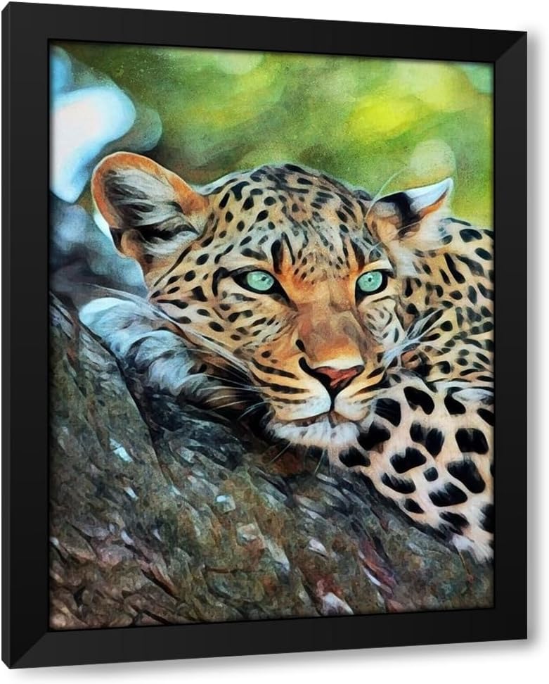 ArtDirect Leopard of Leisure Custom Framed Art Print Giclee Print or Canvas Options with Various Sizes and Customization by Aldridge, Ashley