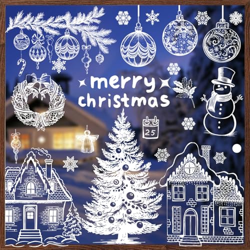 Fensterbilder Weihnachten Selbstklebend, 9 Blätte Fenster...