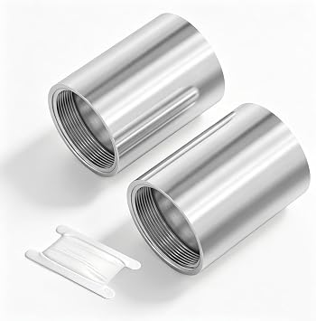 TAISHER 2PCS Stainless Steel Pipe Fittings, 1" NPT x 1" NPT Female Threaded, 2" Length Nipple Cast Pipe