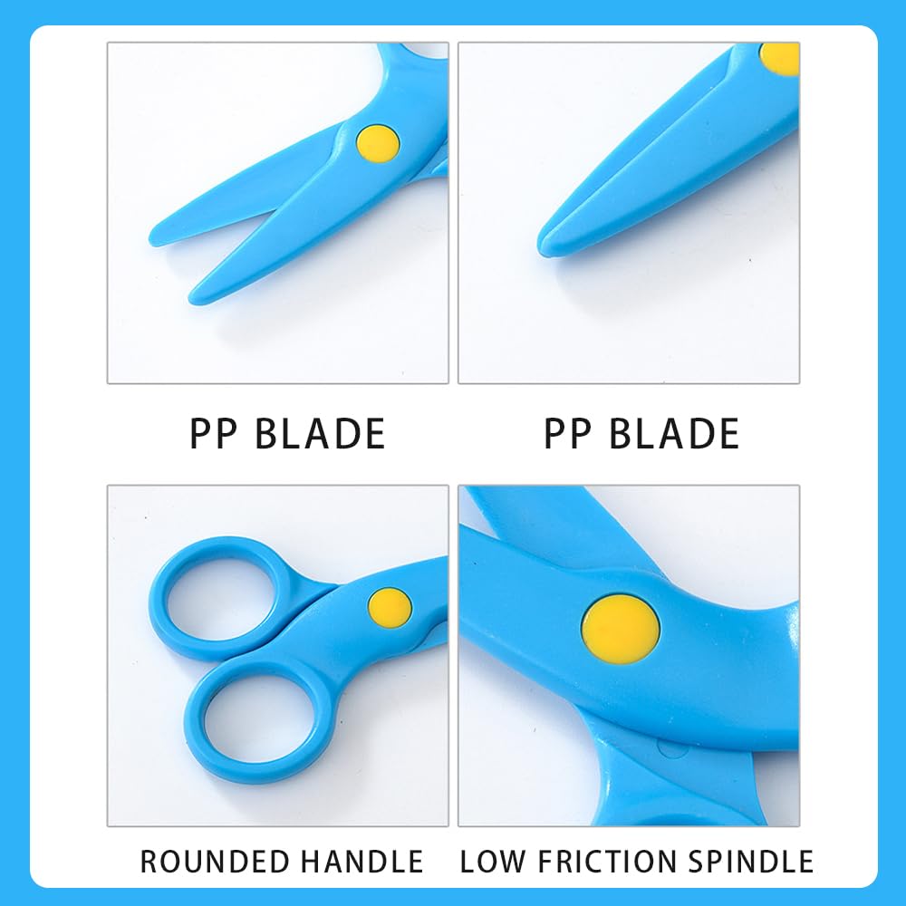 3 Pezzi Forbici di Sicurezza per Bambini, 10,7 cm Forbici per Carta in Plastica PP Forbici Prescolare per Bambini dai 2 Anni in Su,Forbici Artigianali per Bambini