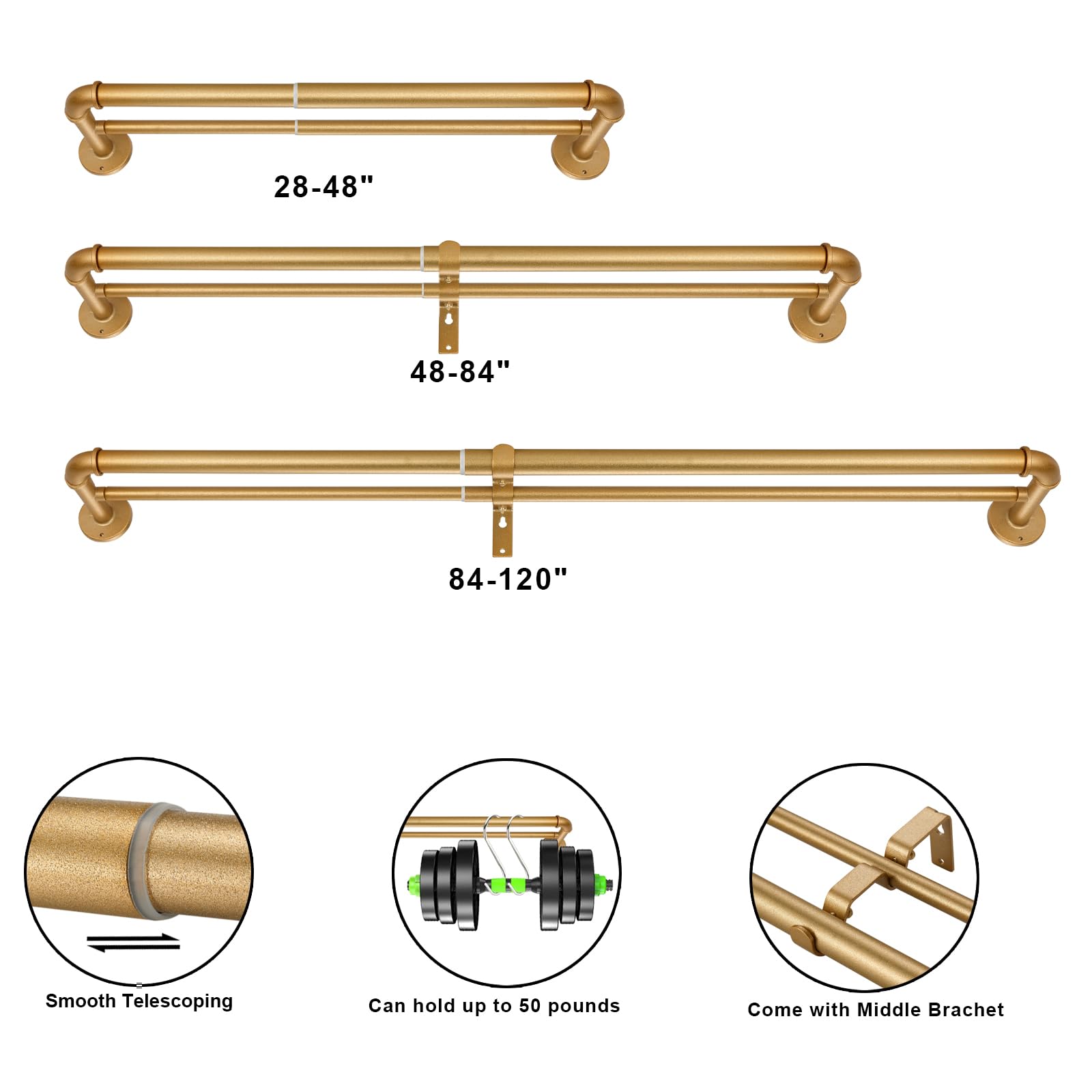 Iron Rods For Windows Snapklik.com : 1 Inch Industrial Iron Curtain Rod For Windows 66 To 120 ...