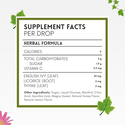 Miniatura 4 de HERBION Naturals - Hojas de hiedra para la tos con tomillo y regaliz, sabor a limón y miel, alivia la tos, para adultos y niños mayores de 6 años,