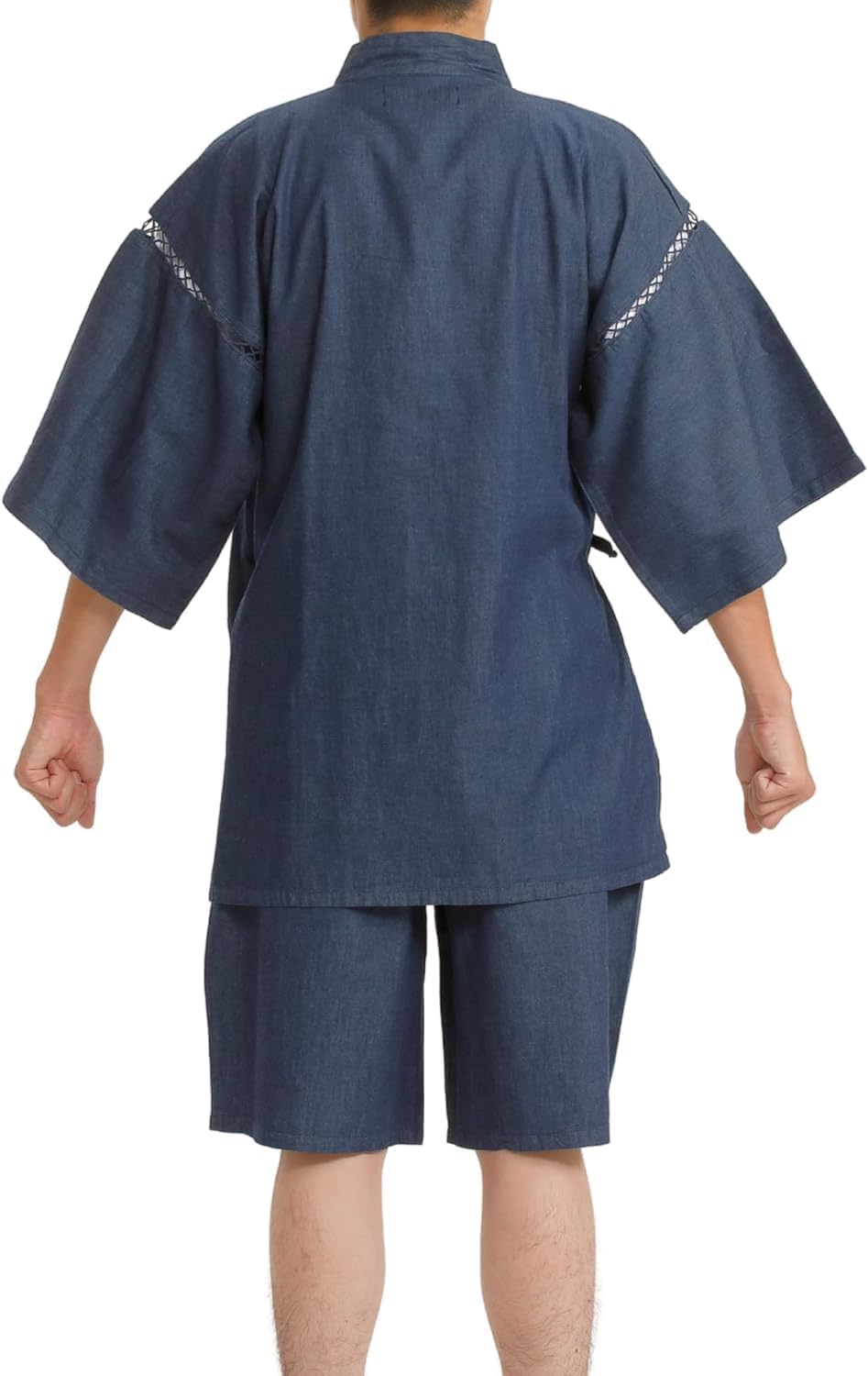 Edoten Jinbei denim men's 4.5 oz light denim fabric (cotton 100%) soft yarn-dyed fabric oversize
