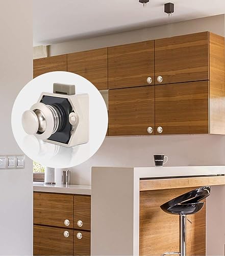 Juego de pestillos de botón para puerta de armario, para caravana, autocaravana, autocaravana, puerta de armario, botón de empuje, pestillo de