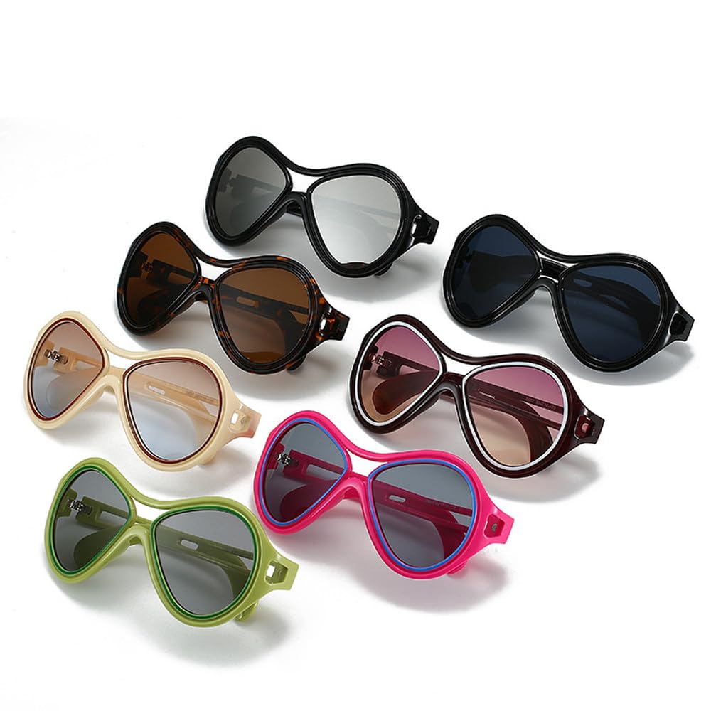 Gafas de sol ovaladas grandes para hombre y mujer, estilo punk, para exteriores, modernas, para conducir, andar en bicicleta, con protección solar y protección UV400