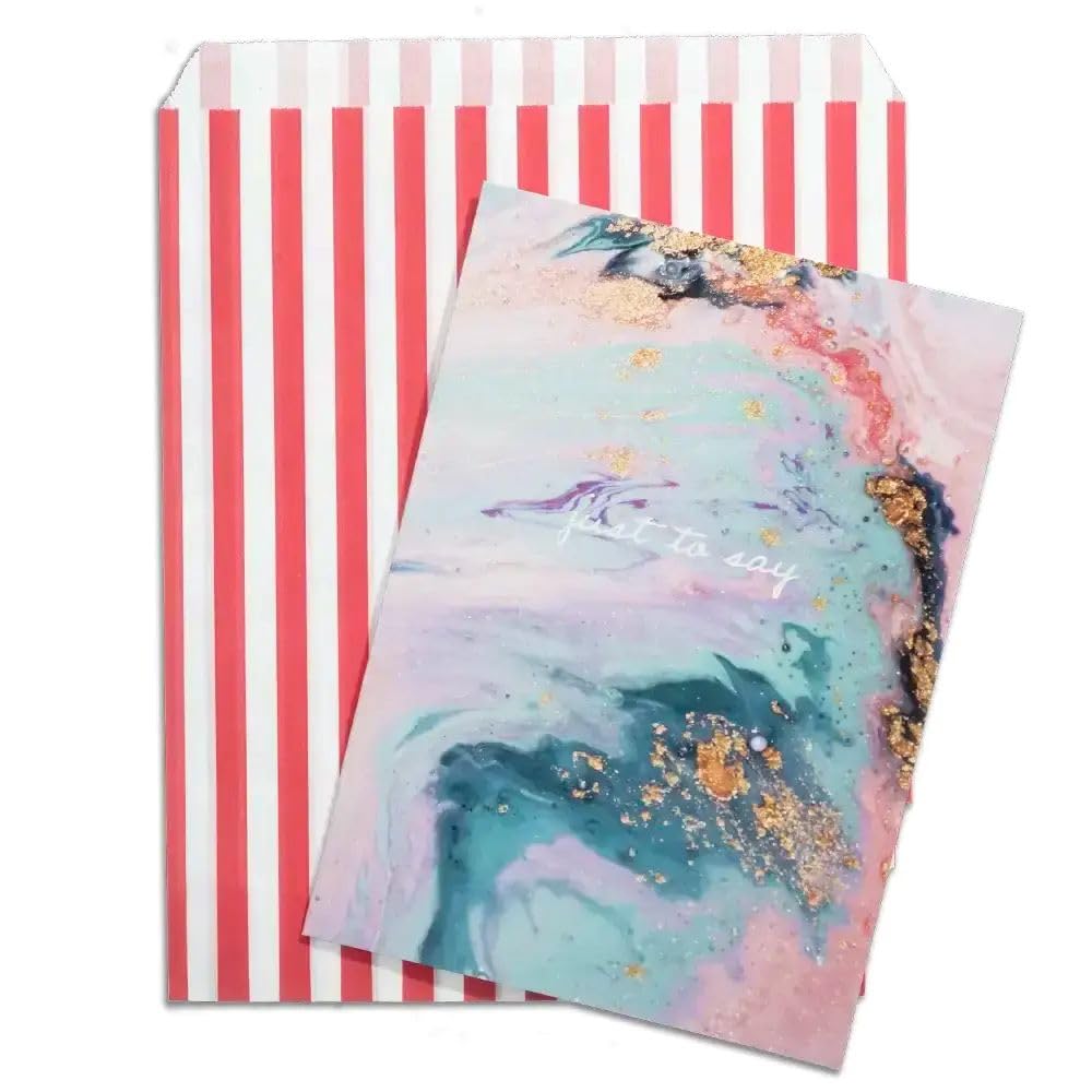 RFE 10" x 14" Striped Candy Sweet Paper Bags | Wedding Buffet Favour Cake Gift Pick n Mix Shop | Premium Quality UK Made *CHOOSE SIZE & QUANTITY* (Red, 500 Bags)