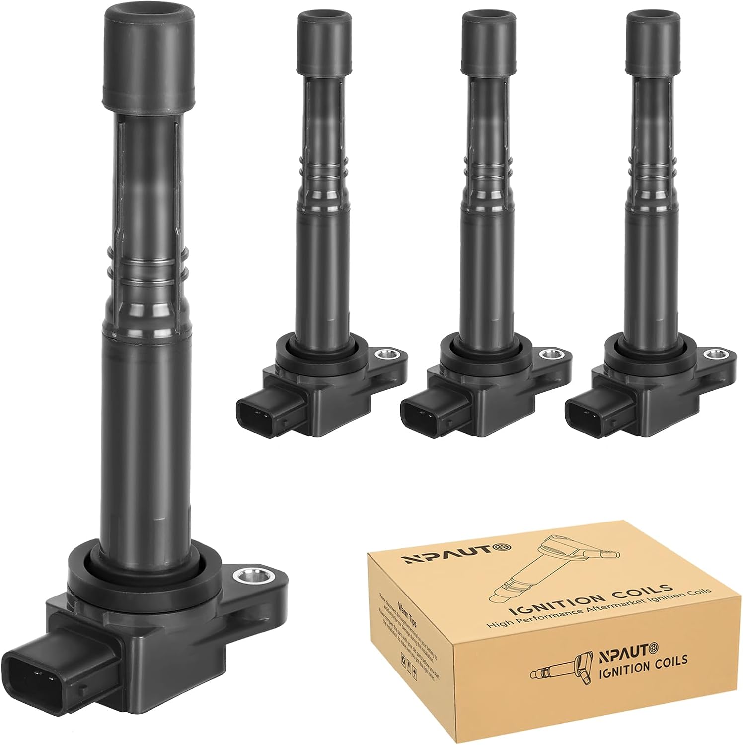 Ignition Coil Pack Set of 4 Replacement for L4 2.0 2.4 Honda CRV, Accord, Civic Si, Element, Acura RSX, Acura CSX 2002 2003 2004 2005 2006 2007 2008 2009 2010 2011, UF311 UF583