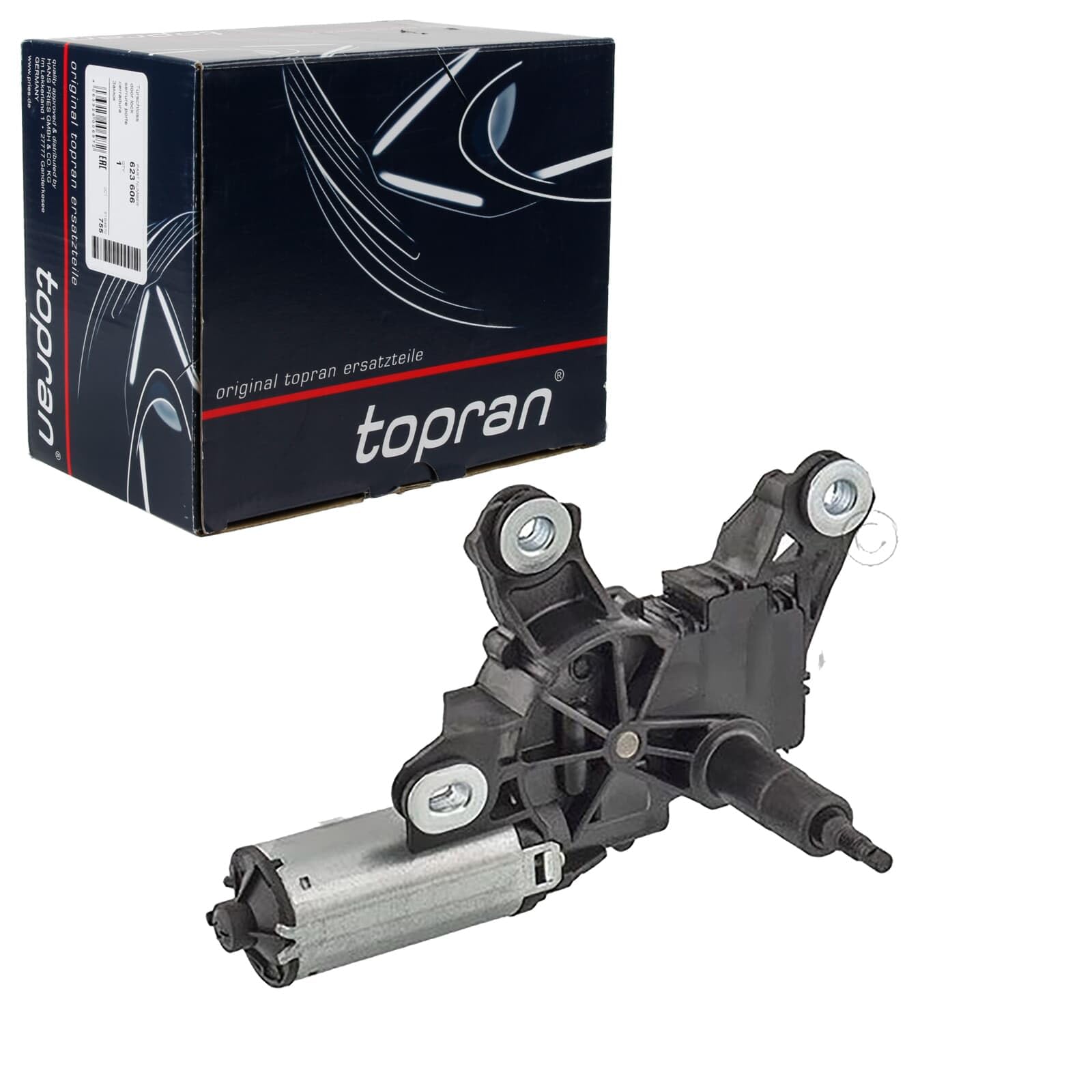 TOPRAN 110 741 Moteur d'essuie-glace arrière 12V Compatible avec AUDI A3 3/5 portes 8L1 A4 B5 Avant 8D5 A6 C5 Avant 4B5, VW Passat B5 GP Break 3BG, 3B6 Passat B5 Break 3B5