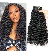Yavida Deep Wave Human Hair Bundles 12A Unprocessed Human Hair Weave Bundles Deep Wave Bundles 16...