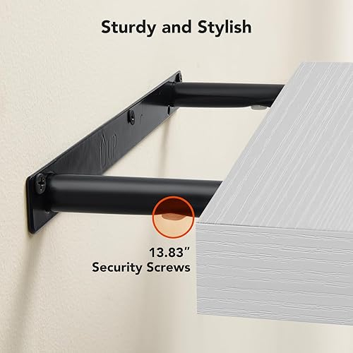 Miniatura 5 de Amada HOMEFURNISHING Estantes flotantes montados en la pared, estantes de pared de 15 x 7 pulgadas para baño, dormitorio, sala de estar, estantes