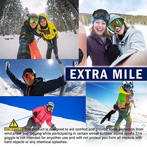 Extra Mile Ski Goggles, Anti-Fog Protection Snowboard Dual Lens For Men Women #TOP3