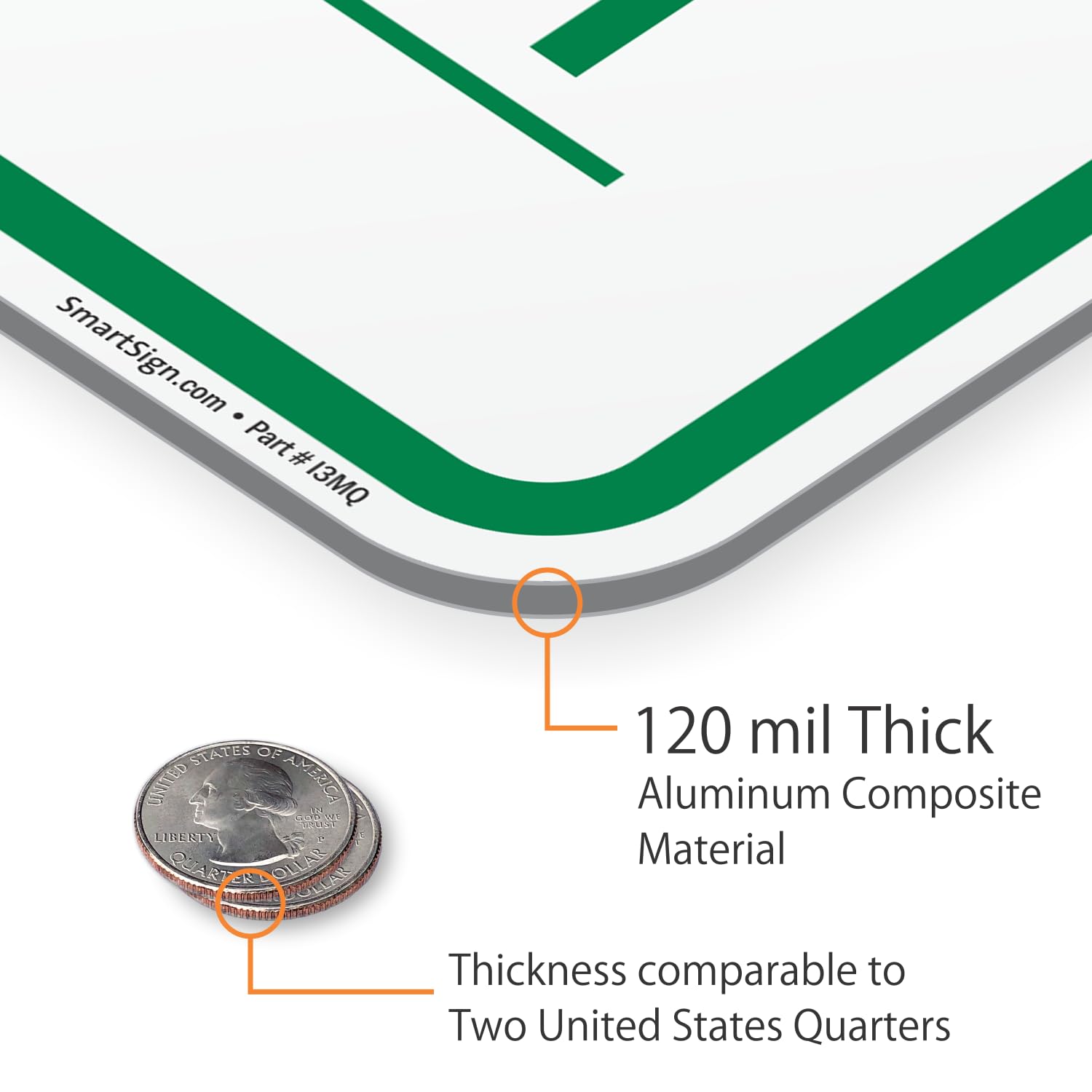SmartSign Paquete de 4 letreros de 18 x 12 pulgadas, compuesto de aluminio compuesto de aluminio de 120 mil de grosor (ACM), material reflectante de grado ingeniero, verde y blanco