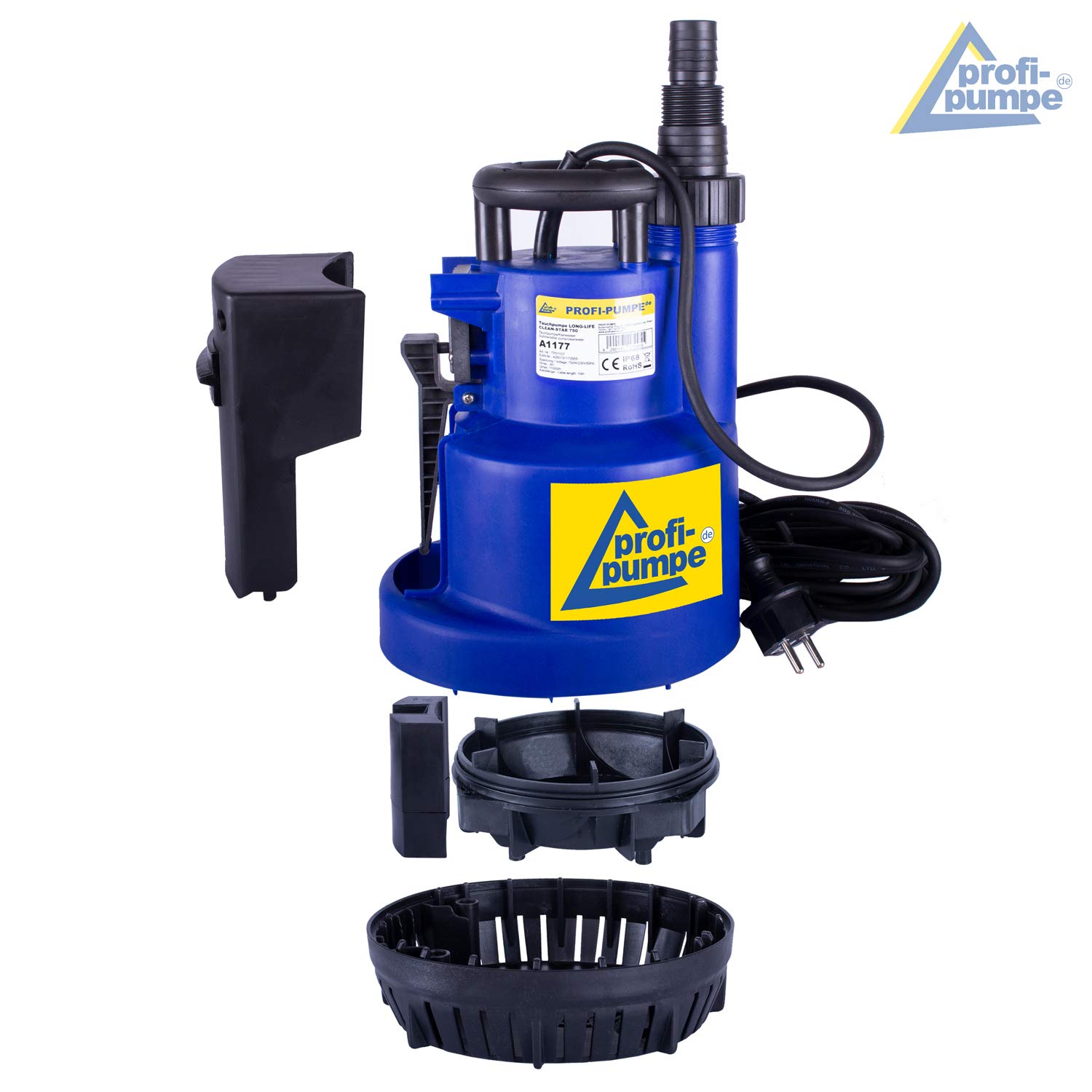 BOMBA SUMERGIBLE AGUAS LIMPIAS - ELECTROBOMBA SUMERGIBLE CON aspiración plana, INTERRUPTOR DE FLOTADOR INTEGRADO bomba para jardín bomba para aguas limpias