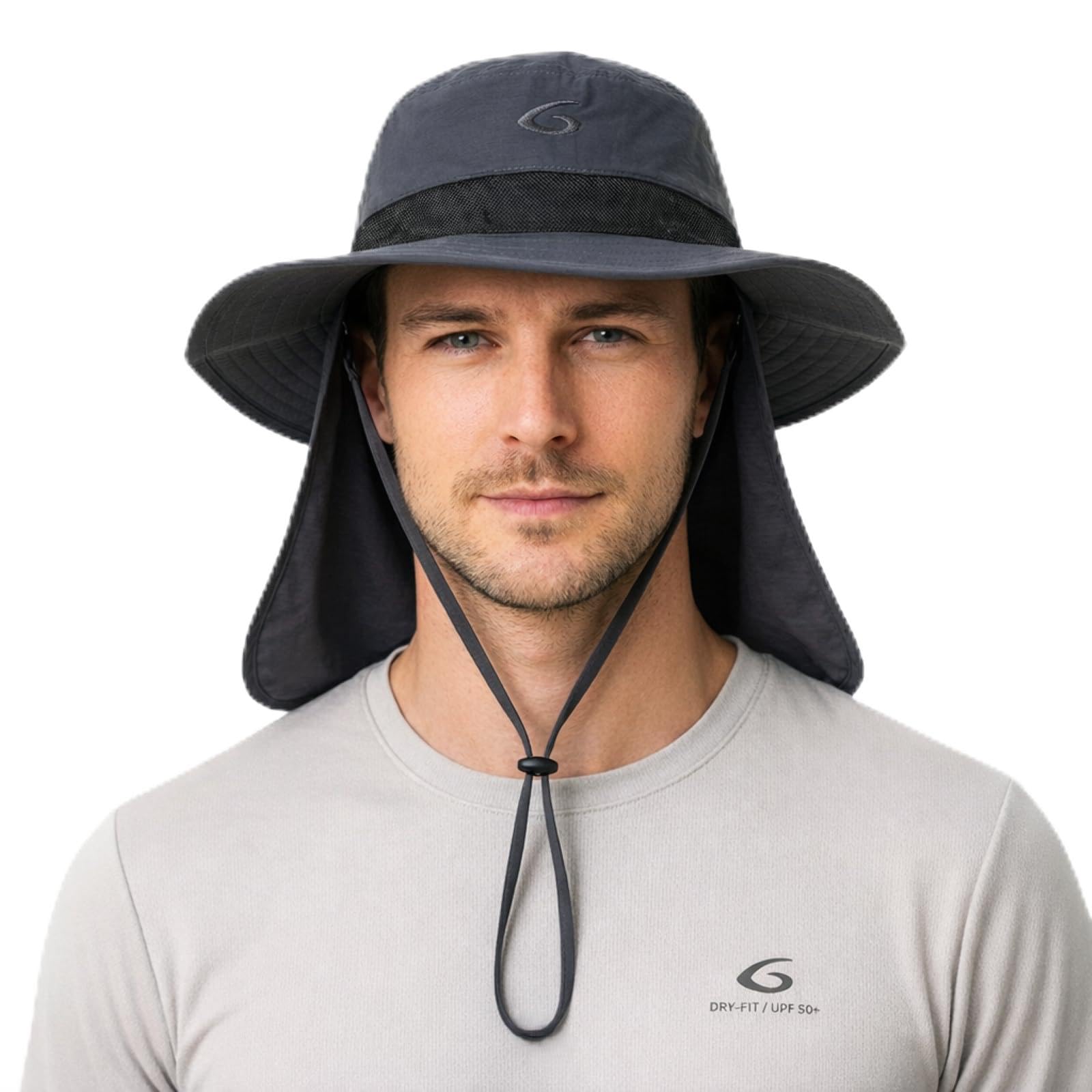 TOP-EX UVCoolix™ Chapeau de soleil rafraîchissant avec rabat tour de cou, UPF 50+ protection UV à large bord pour les chaudes journées en plein air