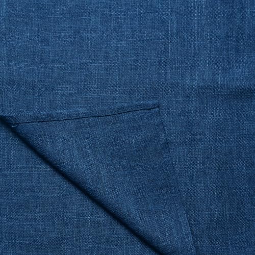 Siykkay おしゃれ目隠しのれん 和風暖簾 無地色選べ麻風キチンリビングロングカーテン(ネービー, 丈150 cm x 幅85 cm (1枚組)) [4]