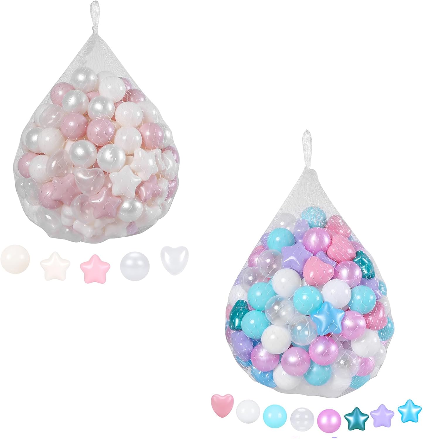 TRENDPLAY Star Balls for Ball Pits 400 Count Plastic Balls for Baby Ball Pit, for Boys Girls Toddlers Play Tent,2.2"