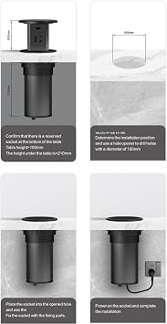 Universal Automatic Pop-Up Socket Hydraulic Lifting Socket IP55 Grade Desktop Socket B Port Type-C Hidden Installation,B