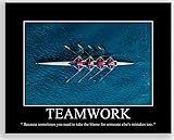 Inspirational Wall Art Co. - Teamwork Rowing | Demotivational Poster - Sarcastic Funny Office Decor - Snarky Ironic Wall Art - Demotivational Posters for Office | 11x14 Inches Unframed Print