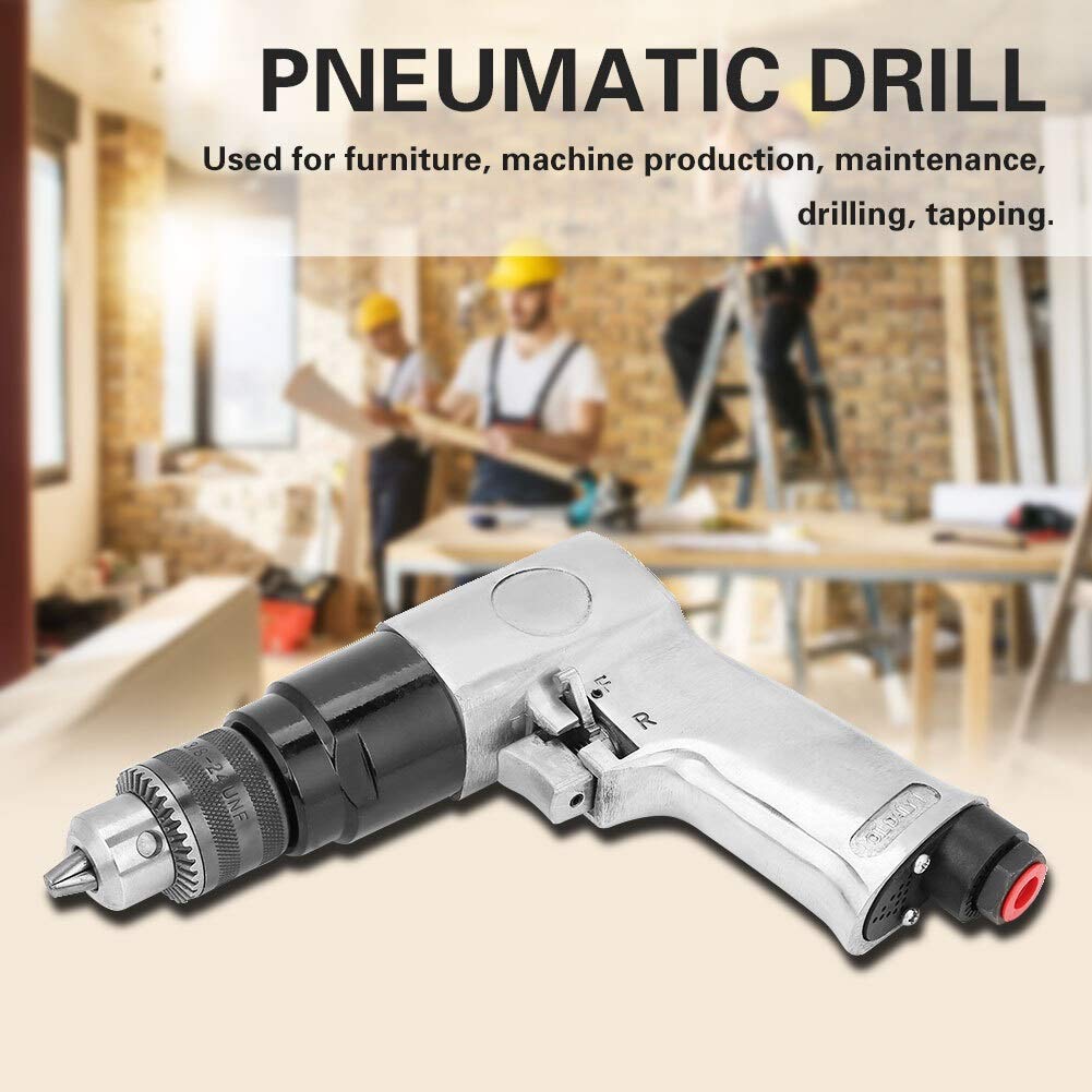 Broco - Strumento pneumatico, 3/8", 1700 rpm, ad alta velocità pneumatica, Trapano reversibile, rotazione d'aria, strumento per foro di perforazione