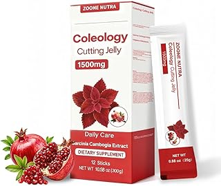 Coleology Cutting Jelly – Korean Jelly Stick for Weight Management, Helps Control Appetite & Supports Metabolism with Garcinia Cambogia HCA, Chia Seeds & Pomegranate Flavor – 12 Sticks