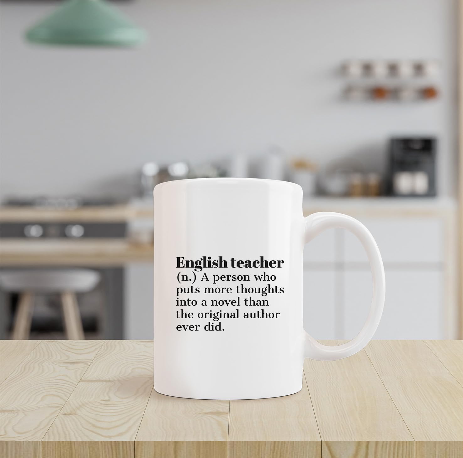 Minimalist Ceramic Mug-11oz Coffee Milk Tea Mug Cup with Handle, English Teacher Appreciation Gift, End of Year Gift for English Teacher