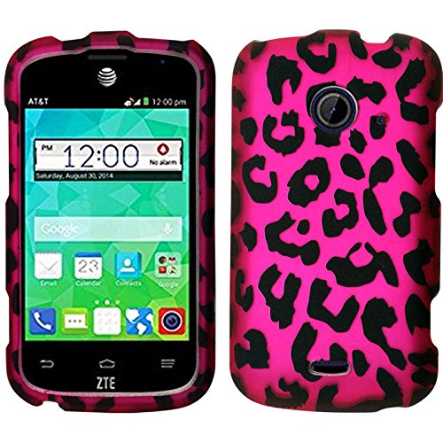 Zizo Rubberized Design Hard Snap-On Cover For Zte Prelude 2 Z667G - Retail Packaging - Pink Leopard #TOP2