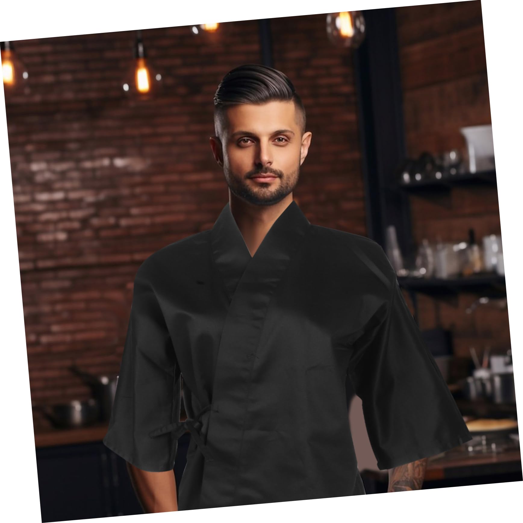 COLLBATH Chaqueta Kimono Unisex para Chef Ropa de Japonesa Transpirable para Sushi y Comida Japonesa Diseño Cultural
