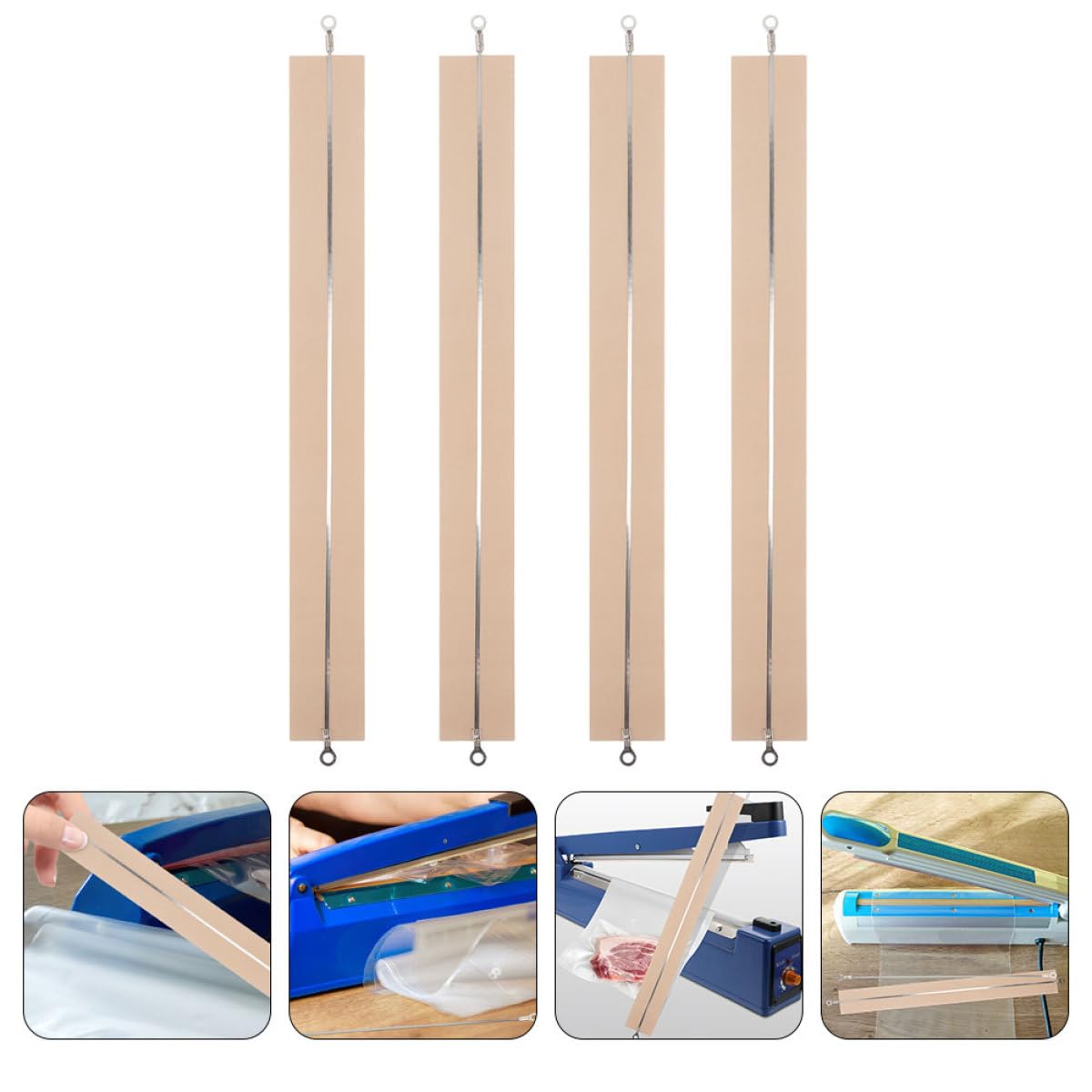 Housoutil 4 Pezzi Strisce Riscaldanti per Macchina Sigillatrice, Parti Semplici da Installare Tessuto Alta Temperatura, Leggeri e Resistenti per Uso Professionale