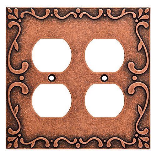 Franklin Brass W35076-CPS-C Classic Lace Double Duplex Wall Plate/Switch Plate/Cover, Sponged Copper
