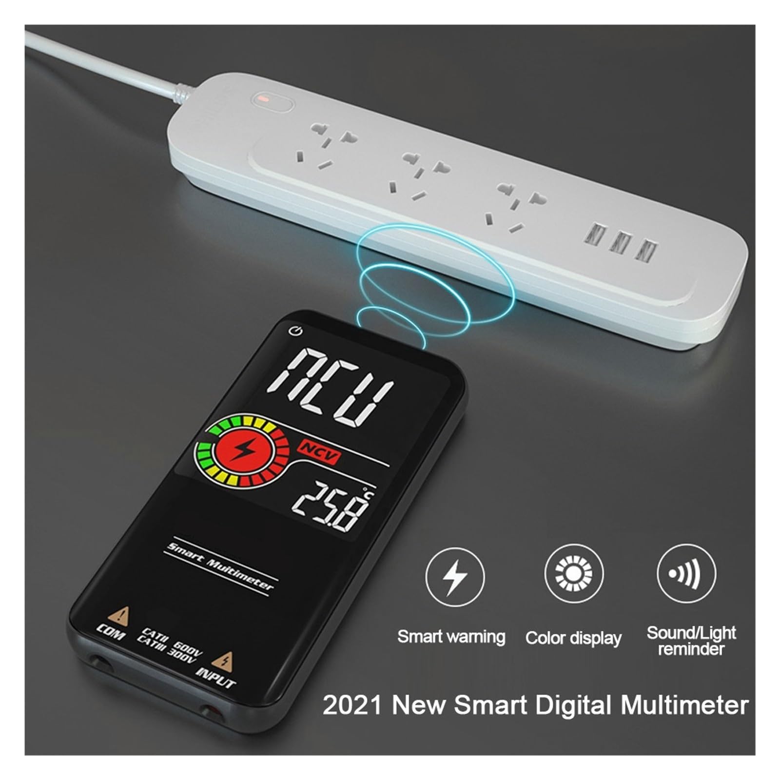 Multimetr Cyfrowy Profesional Multimetro Smart DC AC Kondensator Napięciowy Ohm Dioda NCV EMF Tester Detector Szybko Dokładnie Łatwy Odczyt(S11 BLACK)