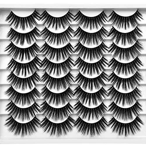 Ruairie False Eyelashes Natural 16 Pairs False Lashes Pack Fluffy 3D Fake Eye Lashes Wispy Lashes