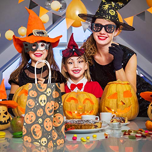 Exceart Bolsa de doces de abóbora com estampa de caveira de gato para Halloween Trick or Treat Goody