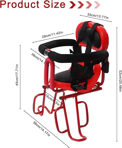Miniatura 9 de RibasuBB Kids Bike Seat, Portable Retractable Foldable Front Mounted Child Bike Seat, Bike Attachment Suitable for All Types of Bicycles