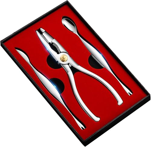 Miniatura 7 de El juego de herramientas de mariscos incluye 4 galletas de cangrejo, 4 tenedores de mariscos, 4 galletas de langosta, 4 tijeras de mariscos