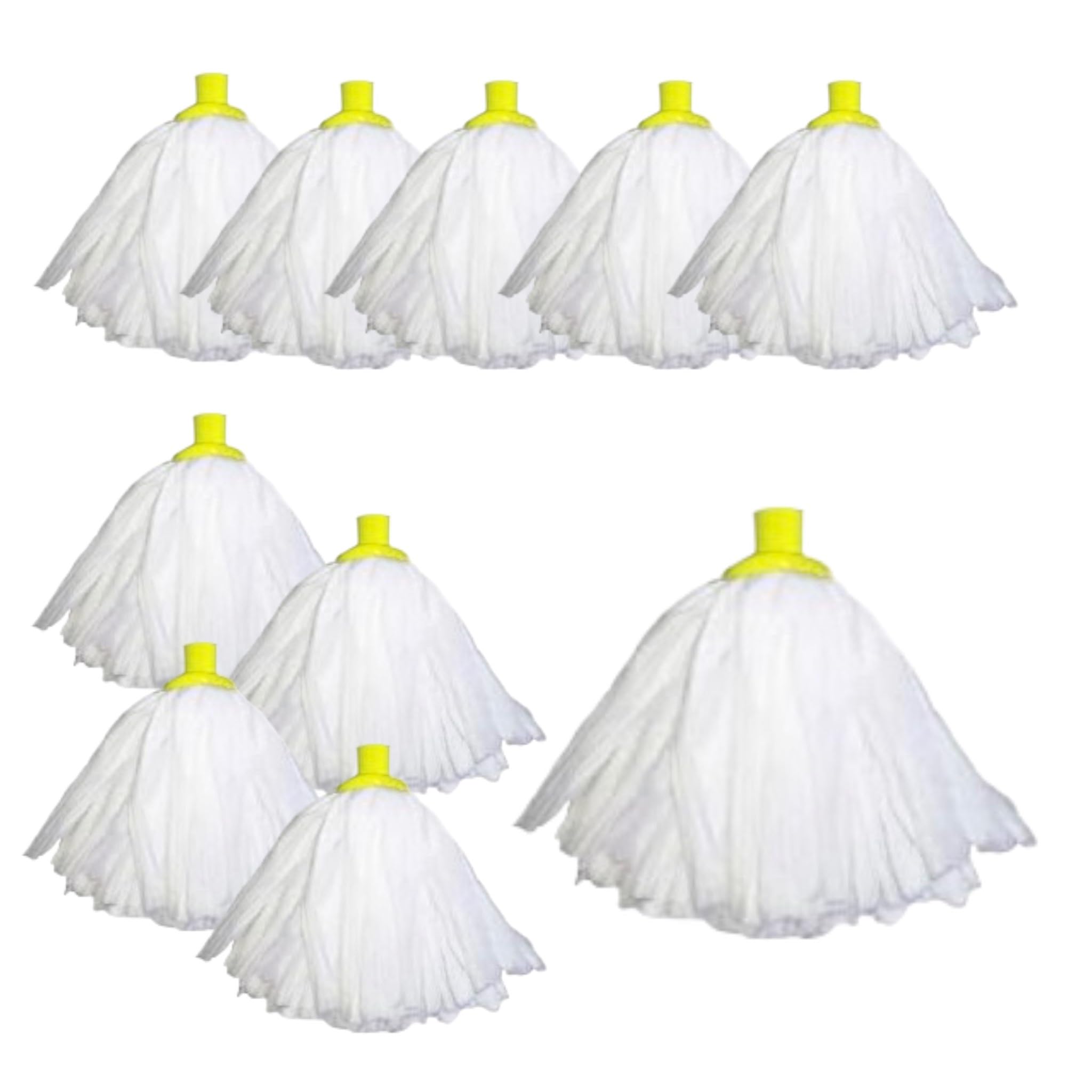 Aardvark Janitorial Supplies Professional Super White Colour Coded Mop Heads - 10 Yellow, SMDY10
