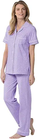 PajamaGram Womens Pajamas - PJ For Women Set, Short Sleeve, 100% Cotton