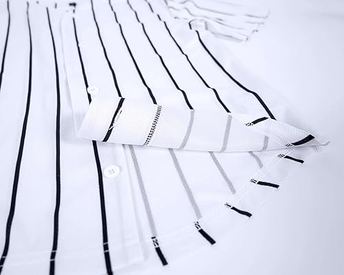 Miniatura 5 de babyhealthy Camiseta de béisbol con botones para niños, camiseta de manga corta a rayas, hipster, hip hop, para niños y niñas